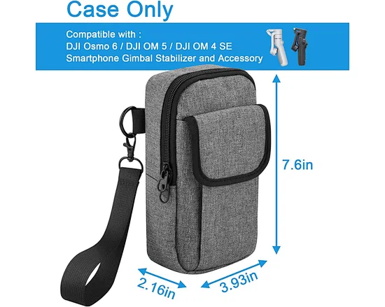 This carrying cse is specially designed for DJI Osmo 6 smartphone gimbal Stabilizer, Organize your OM 6 accessories with easy. Also compatible with DJI OM 5 and DJI OM 4 SE smartphone gimbal Stabilizer